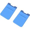2pcs Stick-on Wallet Double Layer Phone Pouch Phone Back Pocket Cell Phone Mobile Phone Bag Phone Card Pocket Blue Sticker Pocket Wallet Phone Wallet Adhesive Phone Wallet