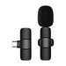 Walmeck Wireless Lavalier Microphone Clip-on Omnidirectional Mic Microphone System with Wind Muff Type-C Port Replacement for Android Smartphone Live Stream Interview Recording Video Conference O