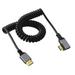 FVH Mini HDMI 2.0 Male to HDMI Male 4K 60hz Stretch Coiled Cable Right Angled 90 Degree for HDTV Computer Laptop Monitor