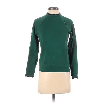 J.Crew Factory Store Sweatshirt: Green Tops - Women's Size 2X-Small