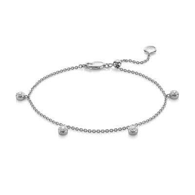 Sterling Silver Fiji Tiny Button Diamond Bracelet Diamond