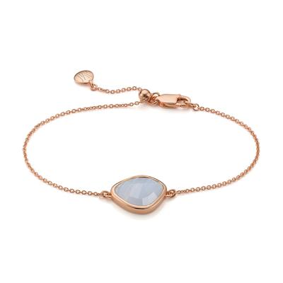 Rose Gold Siren Nugget Bracelet Blue Lace Agate