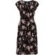 Brands - Klass Pleat Floral Print Midi Dress Black/Rose Women's