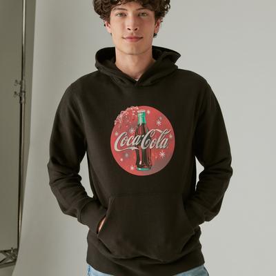 Lucky Brand Coca Cola Bottle Hoodie - Men's Clothing Outerwear Sweatshirts Crewneck Hoodies in Jet Black, Size S