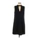 Aqua Casual Dress - Shift Mock Sleeveless: Black Print Dresses - Women's Size Medium