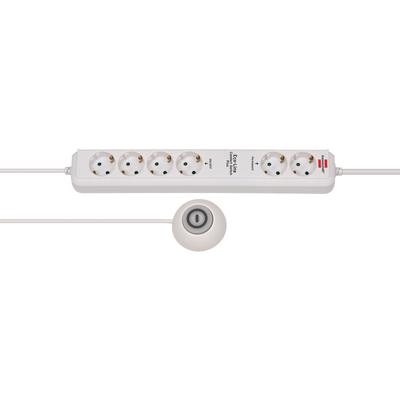 Steckdosenleiste BRENNENSTUHL "Eco-Line Comfort Switch Plus", weiß, B:10,5cm H:43,5cm T:8cm, Steckdosenleisten, 2 permanente und 4 schaltbare Steckdosen, beleuchteter Fußschalter