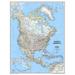 National Geographic Maps North America Classic Wall Map in Gray/White/Blue | 46 H x 36 W in | Wayfair RE0620035T