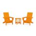 POLYWOOD® x AllModern Outdoor Adirondack Chair w/ Table Plastic in Orange/Yellow | 36 H x 100 W x 37 D in | Wayfair PWS1965-1-TA