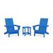 POLYWOOD® x AllModern Outdoor Adirondack Chair w/ Table Plastic in Blue | 36 H x 100 W x 37 D in | Wayfair PWS1965-1-PB