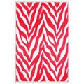 White Rectangle 3' x 5' Area Rug - Hokku Designs Gudde Animal Print Machine Woven Nylon Area Rug in Red Nylon | Wayfair