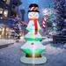 The Holiday Aisle® Jasir 6FT Christmas Inflatable Christmas Snowman Inflatable Polyester in Black/Red/White | 72 H x 32.4 W in | Wayfair