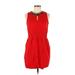 Mango Casual Dress - Mini High Neck Sleeveless: Red Solid Dresses - Women's Size 6