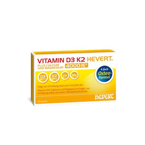 Hevert – VITAMIN D3 K2 Hevert plus Ca Mg 4000 IE/2 Kapseln Vitamine