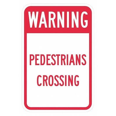 LYLE T1-1629-HI_12x18 Pedestrian Crossing Traffic Sign, 18 in H, 12 in W,