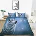 Wolf Painting Home Textiles Creative Duvet Cover Set with Pillowcase Highend Bedding Cover Set California King(98 x104 )