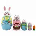 Easter Bunny Russian Matryoshka Dolls Handmade Animal Russian Nesting Dolls Birthday Gifts for Boys and Girls