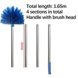 Cobweb Duster with Extension Pole Dusters for Cleaning Spider Web Brush with Lightweight Stainless Steel Pole and Medium-Stiff Bristles Head Long Handle Duster Easy Reach High Ceilings