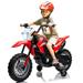Tuekys 6V Electric Kids Ride-on Motorcycle Motorbike with Training Wheels Headlight Engine Sounds Rechargeable Battery Ideal Gift for Children Girls and Boys Red