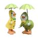 Back to School Savings! Feltree Garden Ornaments Garden Ducks Garden Statue Ducks Standing with Umbrellas Funny Outdoor Statue Decoration Indoor Outdoor Figurines for Home Yard Garden