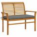 Dcenta Patio Bench with Gray Cushion 44.1 Solid Teak Wood