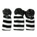 NUOLUX 3pcs Club Knitted Headcover Head Covers Red and White Stripes Head Cover Sock (Black and White)