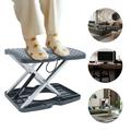 Portable Folding Footstool 5.31-11.81 Inch Adjustable Footrest for Office Home Underdesk Gray