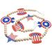 Wall Wooden Beads Garland 4th of July Hanging Decor Tiered Tray Patriotic Decor