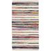 rag rug collection accent rug - 2 x 3 ivory & multi handmade boho stripe cotton ideal for high traffic areas in entryway living room bedroom (rar126g)