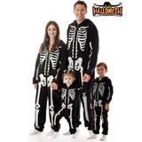 Halloween Family Matching Onesies Pajamas Skeleton Custome Hoodie Romper Jumpsuit One Piece Cosplay Costume for Adult Kids