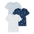 Petit Bateau - T-Shirt Stars 3Er Pack In Blau, Gr.116