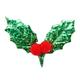 UDIYO 100Pcs Christmas Green Leaves Christmas Tree Decoration Holly Berries Leaves Appliques Decoration for Party Home Christmas Wreath