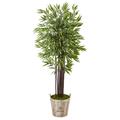Nearly Natural T1057 5.5â€™ Bamboo Artificial Tree in Farmhouse Planter