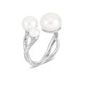 Women's Silver Statement Triple Luna Pearl Ring Dower & Hall