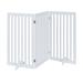 White Free Standing Pet Gate, 60" L X 0.71" W X 36" H, Large, Off-White