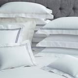 Set of 2 SFERRA Grande Hotel Pillowcases - White with White Embroidery, Standard White with White Pillowcases - Frontgate