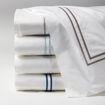 SFERRA Grande Hotel Percale Sheets - Fitted Sheet, White with White Embroidery Fitted Sheet, Twin White with White Fitted Sheet - Frontgate