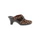 Cole Haan Mule/Clog: Tan Leopard Print Shoes - Women's Size 7 1/2 - Round Toe