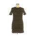 Divided by H&M Cocktail Dress - Mini High Neck Short sleeves: Green Print Dresses - Women's Size 14
