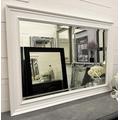 Fabulous Mirrors White Solid Chunky Wood Wall Mirror Contemporary Design - CASTERBRIDGE - Choose your size (137cm x 106cm)