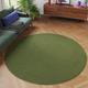 TAPISO Mono Round Area Rug Indoor Outdoor Short Pile Plain Green Living Room Bedroom Kitchen Durable OEKO-TEX Carpet Size - 80 x 80 cm (2ft7 x 2ft7)