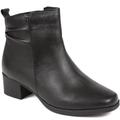 Pavers Ladies Polished Leather Heeled Ankle Boots - Black Size 4 (37)