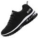 MEHOTO Mens Air Running Sneakers, Men Sport Fitness Gym Jogging Walking Lightweight Shoes, Size 7-12.5, Black/White, 6 UK