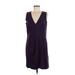 Gap Casual Dress - Party V-Neck Sleeveless: Purple Solid Dresses - Women's Size 10