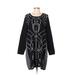 Style&Co Casual Dress - Sweater Dress: Black Graphic Dresses - Women's Size 0X