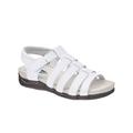 Blair Women's Haband Women’s Dr. Max™ Leather T-Strap Sandals - White - 5 - Medium