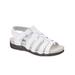 Blair Women's Haband Women’s Dr. Max™ Leather T-Strap Sandals - White - 5 - Medium