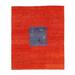 Canvello Handmade Blue And Red Area Rug - 6'10" x 8'3" - Red - Blue - 8'3'' x 6'1''