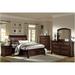 Chelsey 5 Piece Brown Cherry Traditional Storage Sleigh Platform Bedroom Set