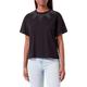 Replay Damen T-Shirt Kurzarm Baumwolle Glitzer Applikationen, Schwarz (Black 098), M