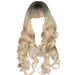 KAGAYD 26 Inch White Blonde Long Wavy Long Curly Hair Fashion Beautiful For Everyday Party Ladies Wig